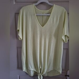 LOFT Dolman Sleeve Oversized Tie Front V-Neck Top In XL. Like New!